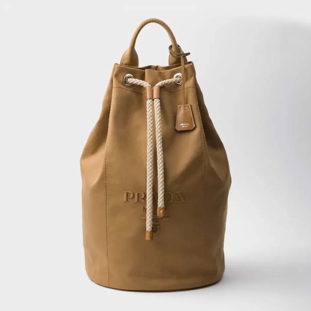 Prada Canvas Drawstring Duffle Bag for Unisex in Brown