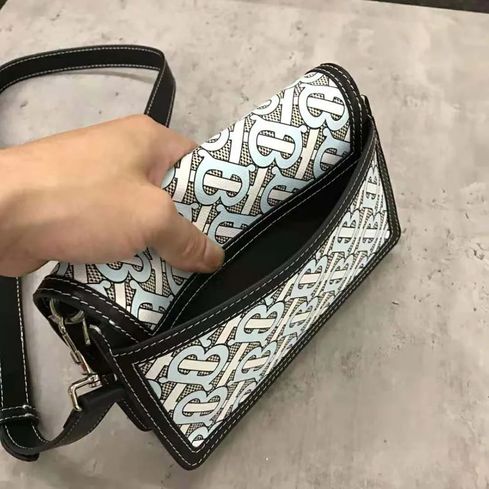 Burberry Monogram Print Canvas and Leather Crossbody Bag for Men