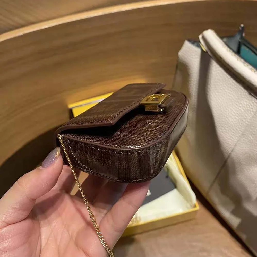 Fendi Nano Baguette Charm Fabric Charm for Women in Brown