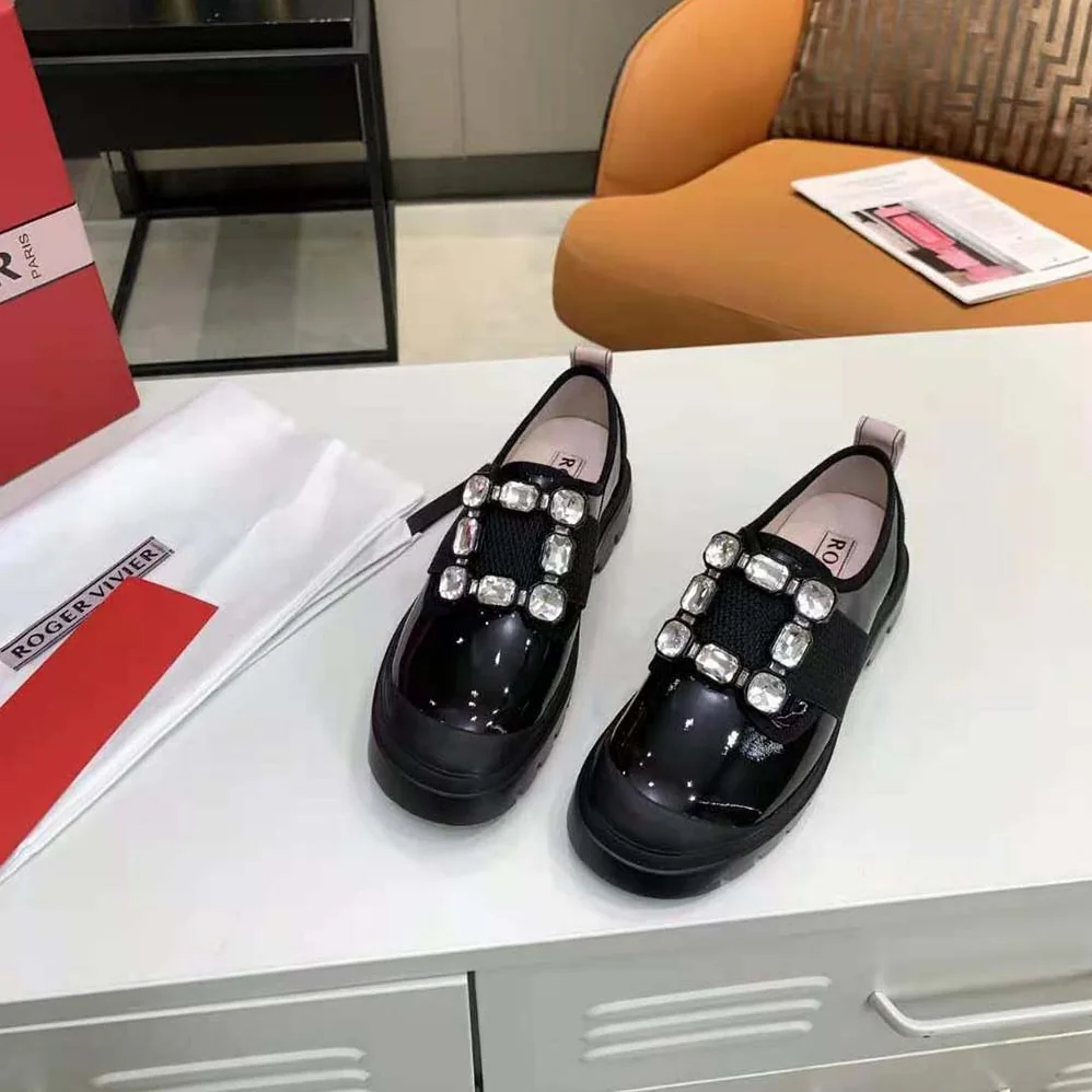 Roger Vivier Walky Viv' Strass Buckle Sneakers in Patent Leather for Women