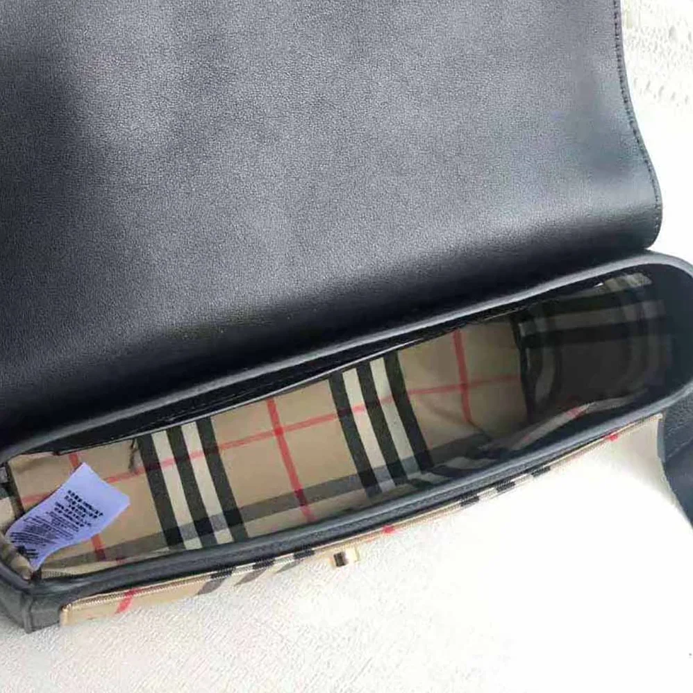 Burberry Small Leather and Vintage Check Crossbody Bag for Women