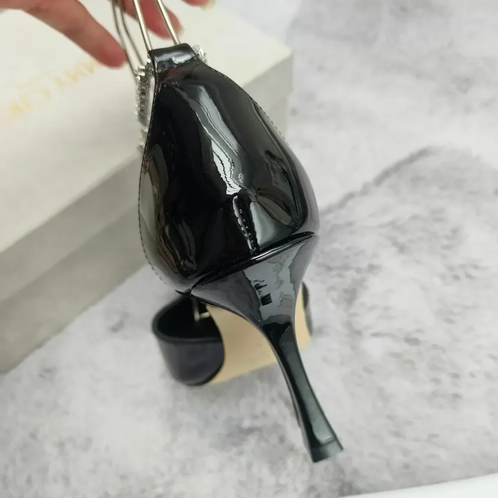 Jimmy Choo Stevie 100 Black Patent Leather Pumps for Women