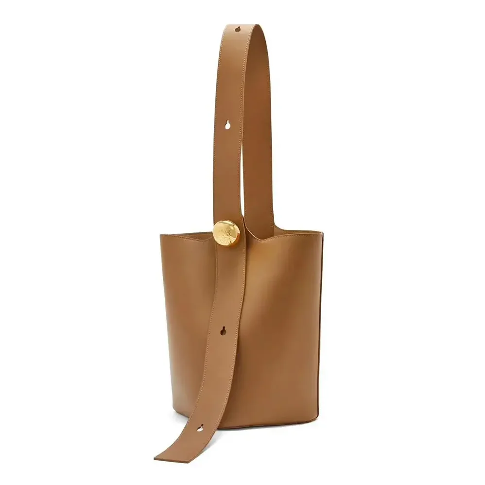 Loewe Medium Pebble Bucket Bag in Mellow Calfskin for Unisex in Brown