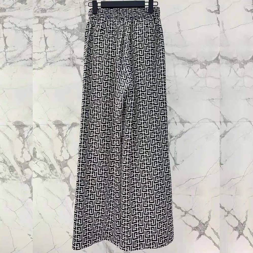 Balmain Monogrammed Flowing Trousers for Women