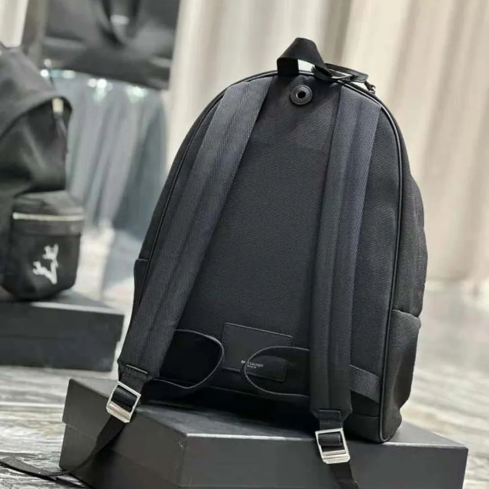 Saint Laurent YSL Saint Laurent Embroidered City Backpack in Canvas for Women Saint Laurent YSL Saint Laurent Embroidered City Backpack in Canvas for Women