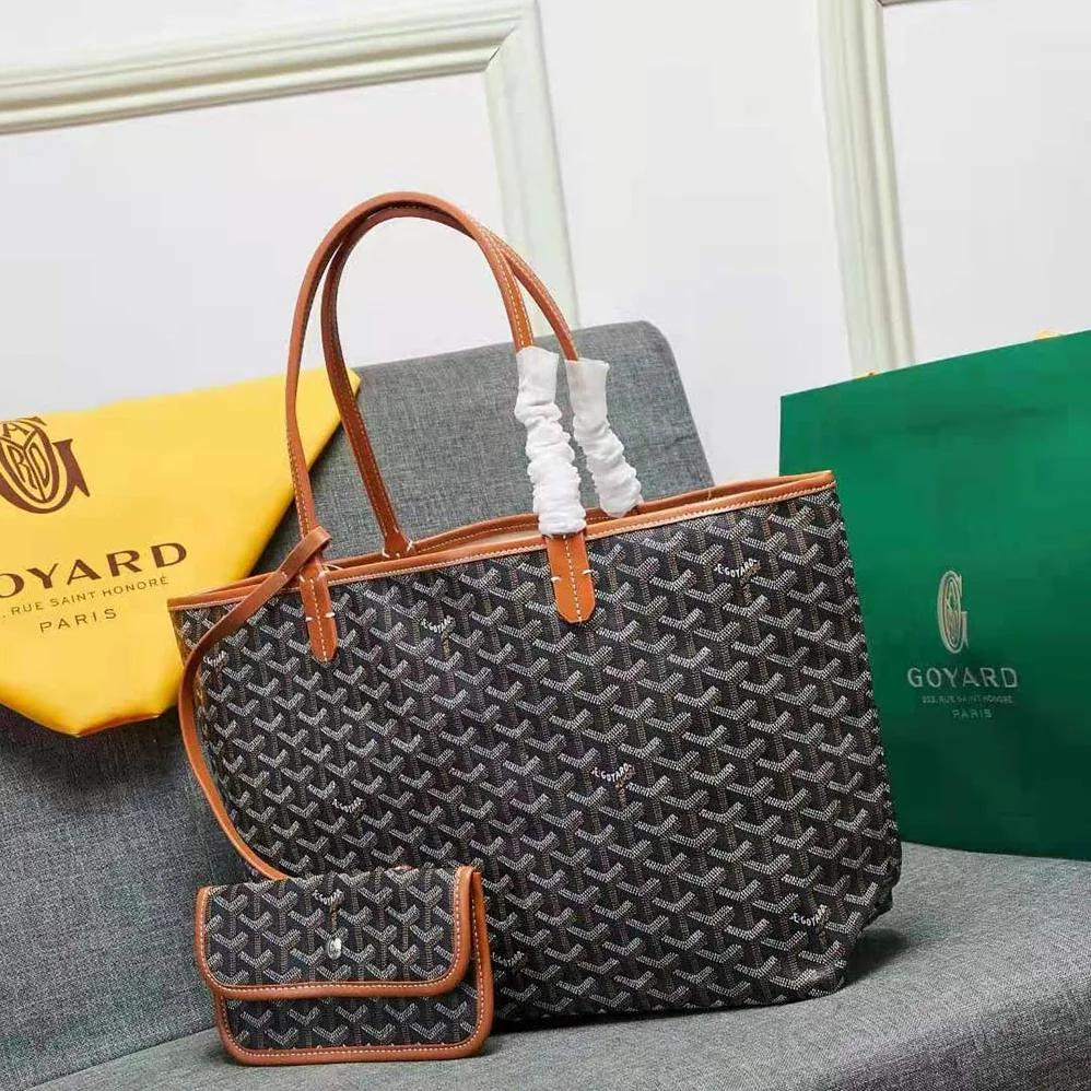 Goyard Sac Artois MM in Goyardine Canvas & Chevroches Calfskin for Women in Brown Goyard Sac Artois MM in Goyardine Canvas & Chevroches Calfskin for Women in Brown