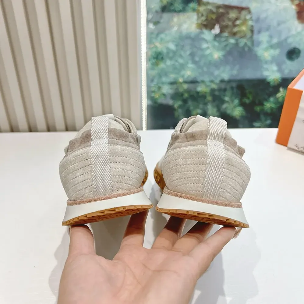Hermes Jet Sneaker in Technical Canvas and Suede Goatskin for Unisex in Beige Hermes Jet Sneaker in Technical Canvas and Suede Goatskin for Unisex in Beige