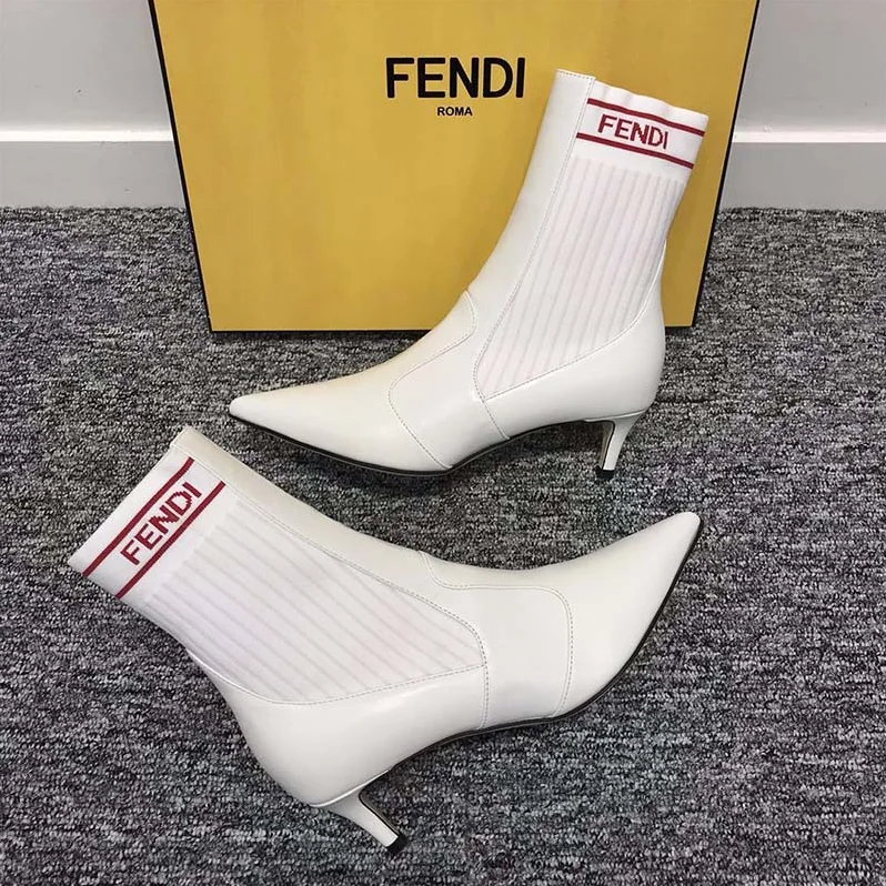 Fendi Shoes White Leather Boots for Women Fendi Shoes White Leather Boots for Women