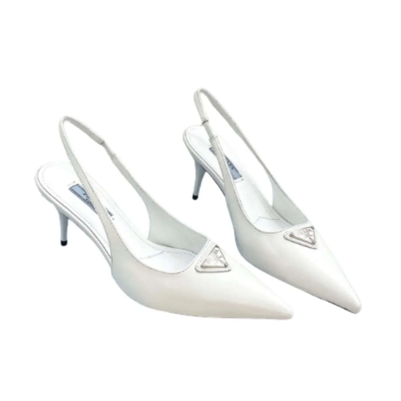 Prada Slingback Spike Pumps White Prada Slingback Spike Pumps White