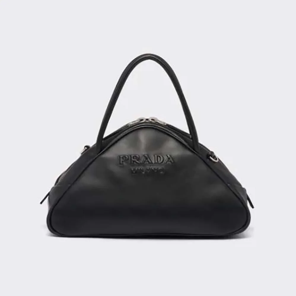 Prada Leather Prada Triangle Bag for Women in Black Prada Leather Prada Triangle Bag for Women in Black