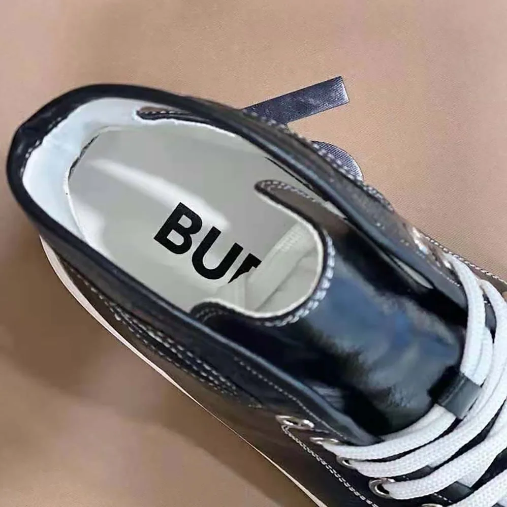 Burberry Porthole Detail Leather High-top Sneakers for Men in Black