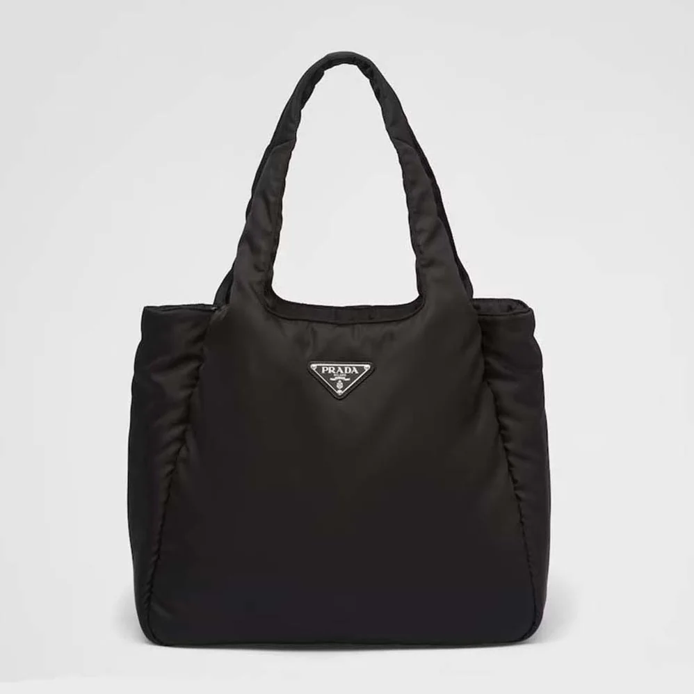 Prada Large Padded Re-Nylon Tote Bag for Women in Black Prada Large Padded Re-Nylon Tote Bag for Women in Black