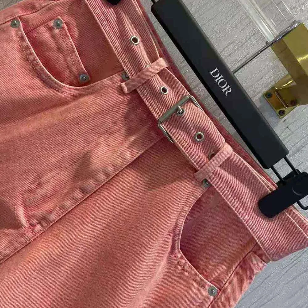 Dior Shorts Pink Cotton Denim for Women