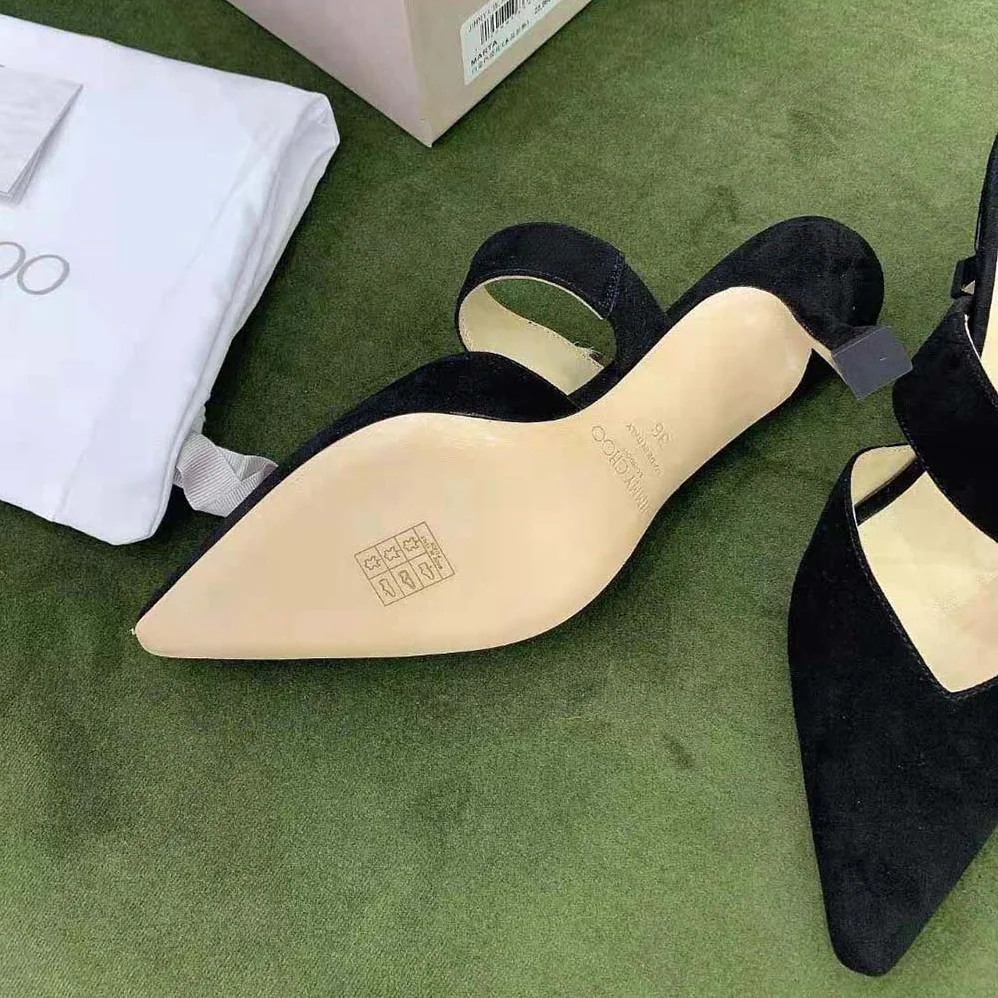 Jimmy Choo Marta 70 Black Suede Mules with Crystal Buckle for Women Jimmy Choo Marta 70 Black Suede Mules with Crystal Buckle for Women