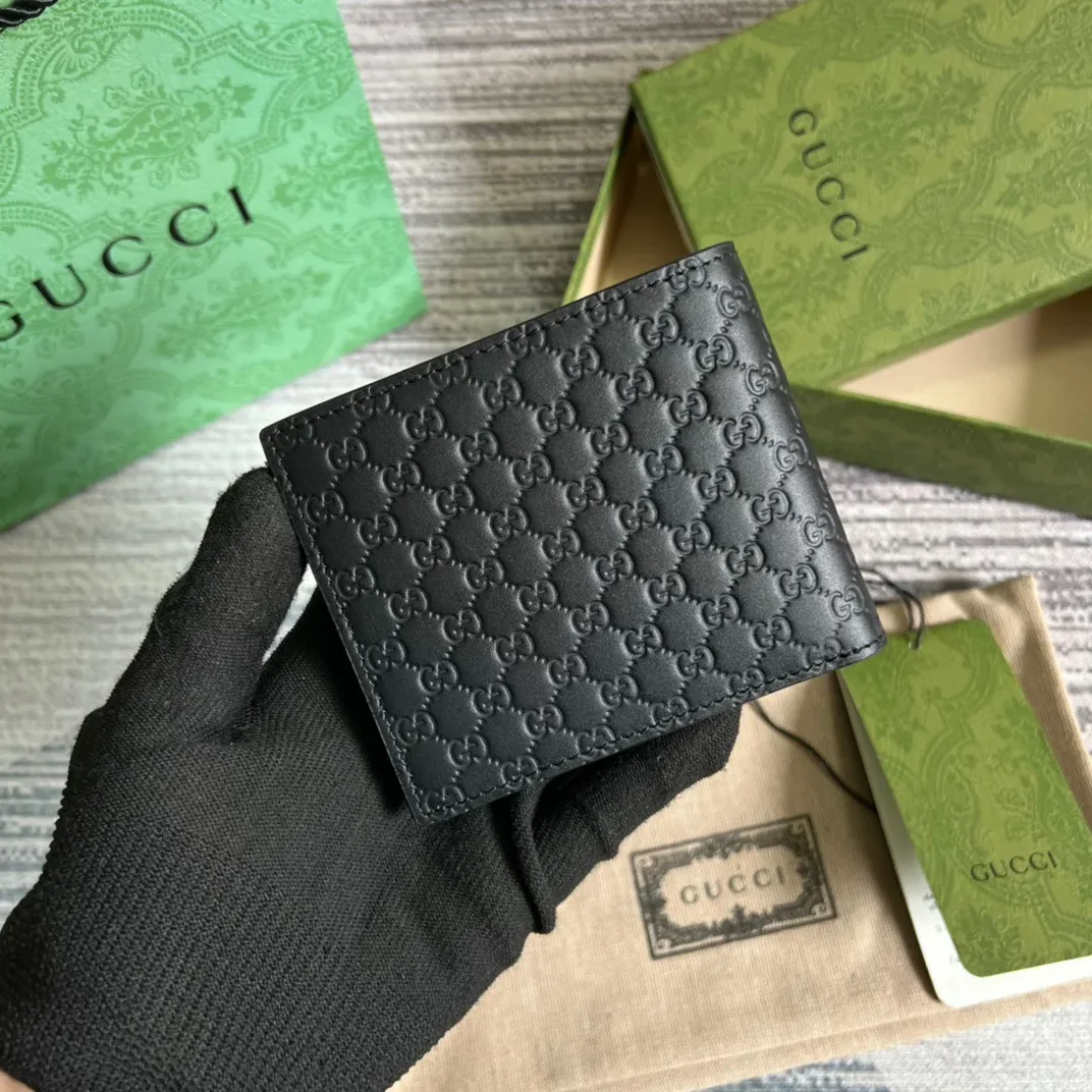 Gucci GG Microguccissima Bi in Fold Wallet Black / Gucci GG Microguccissima Bi in Fold Wallet Black /