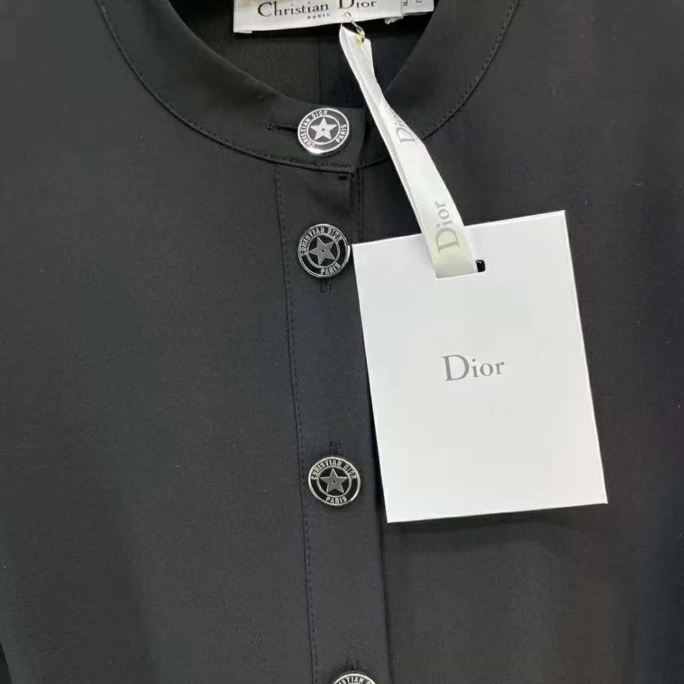 Dior Short Flared Dress Black Wool and Silk for Women Dior Short Flared Dress Black Wool and Silk for Women
