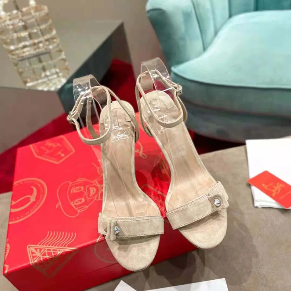 Christian Louboutin Umberta 100 mm in Suede Calfskin for Women in Sandy