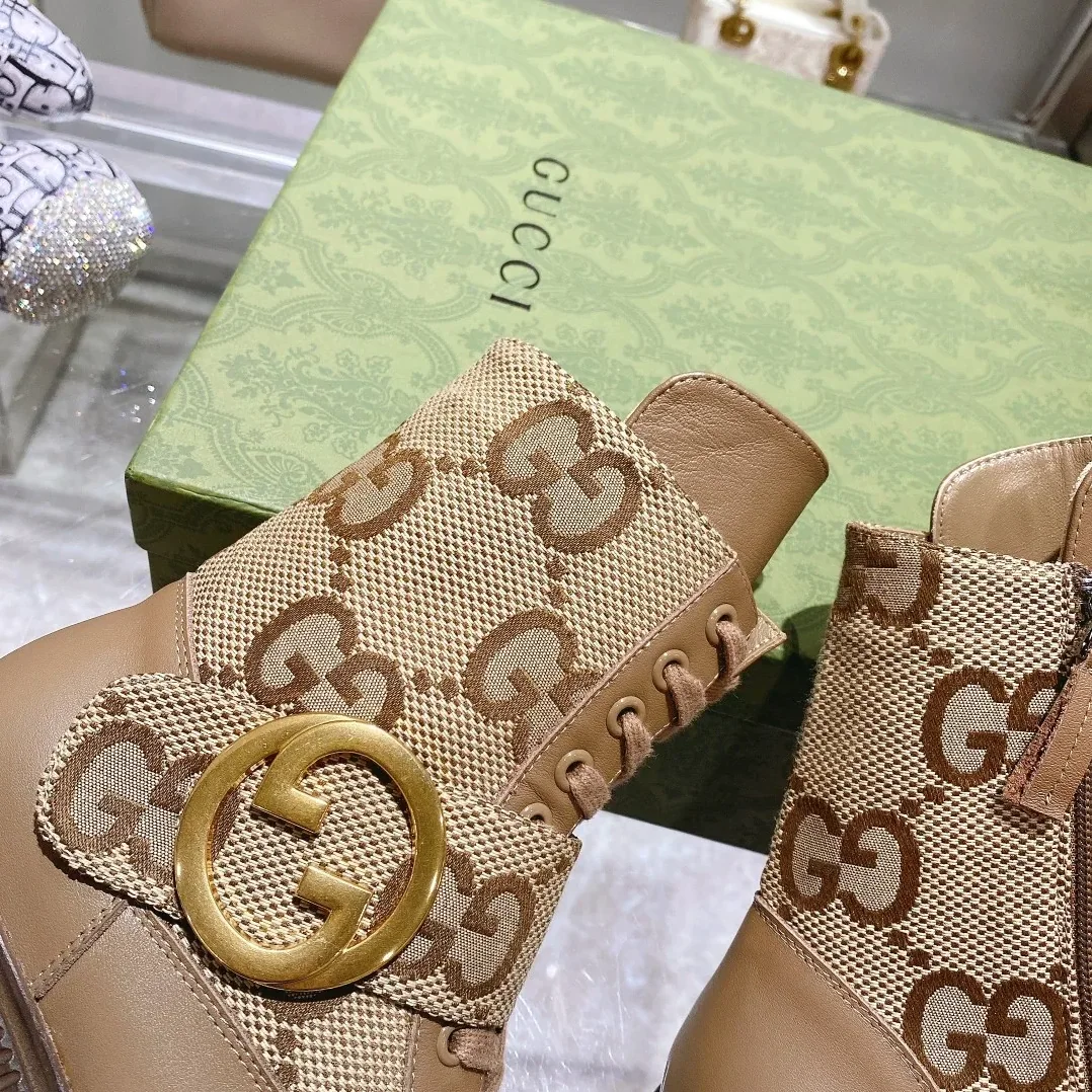Gucci Blondie Ankle Boots Beige for Women