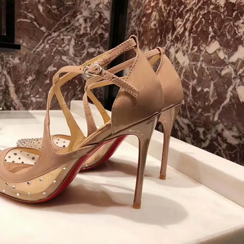 Christian Louboutin Shoes Twistissima Strass 85mm Heel for Women in Pink Christian Louboutin Shoes Twistissima Strass 85mm Heel for Women in Pink