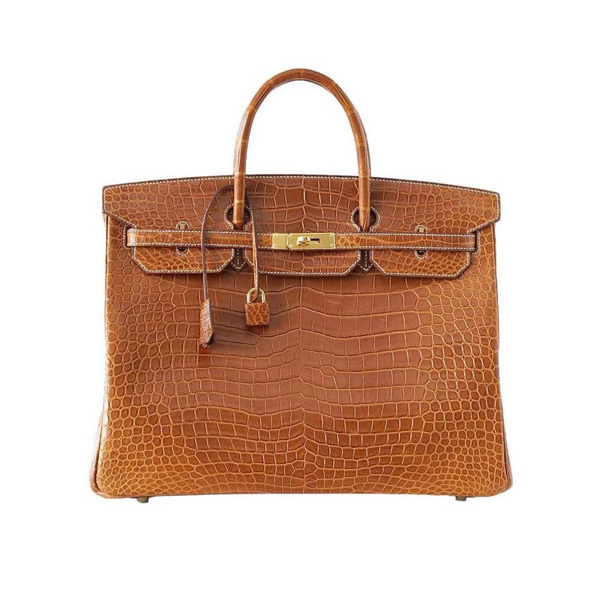 Hermes Birkin 30 Bag in Alligator Leather with Gold Hardware in Brown Hermes Birkin 30 Bag in Alligator Leather with Gold Hardware in Brown