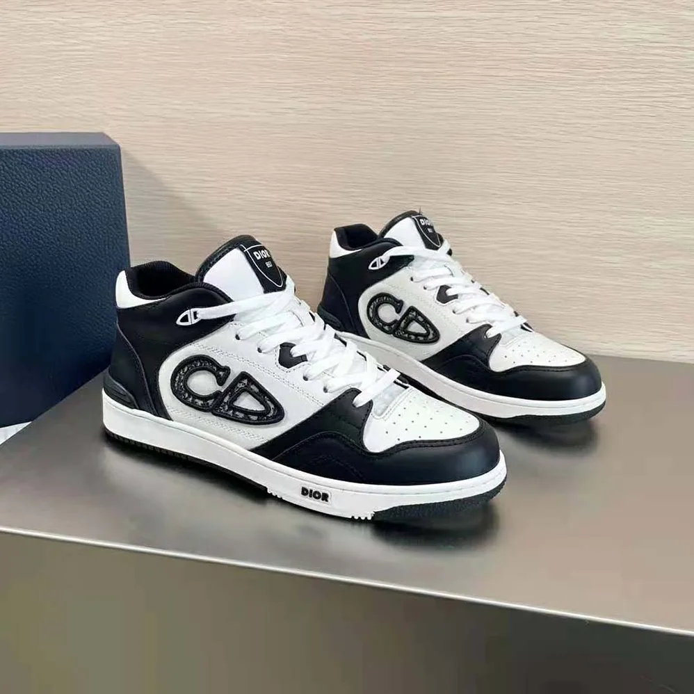 Dior B57 Mid-Top Sneaker Black and White Smooth Calfskin for Men Dior B57 Mid-Top Sneaker Black and White Smooth Calfskin for Men