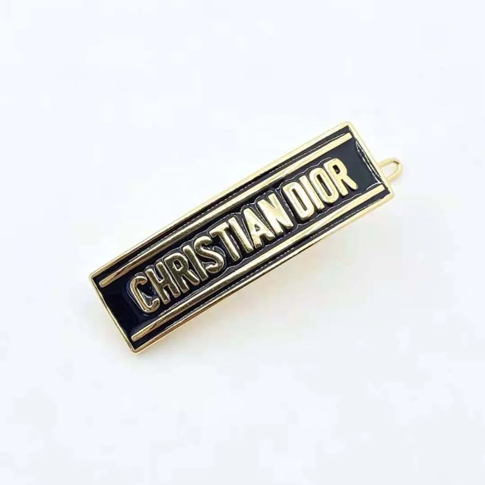Dior Dior-ID Barrette Gold-Finish Metal and Black Lacquer for Women Dior Dior-ID Barrette Gold-Finish Metal and Black Lacquer for Women
