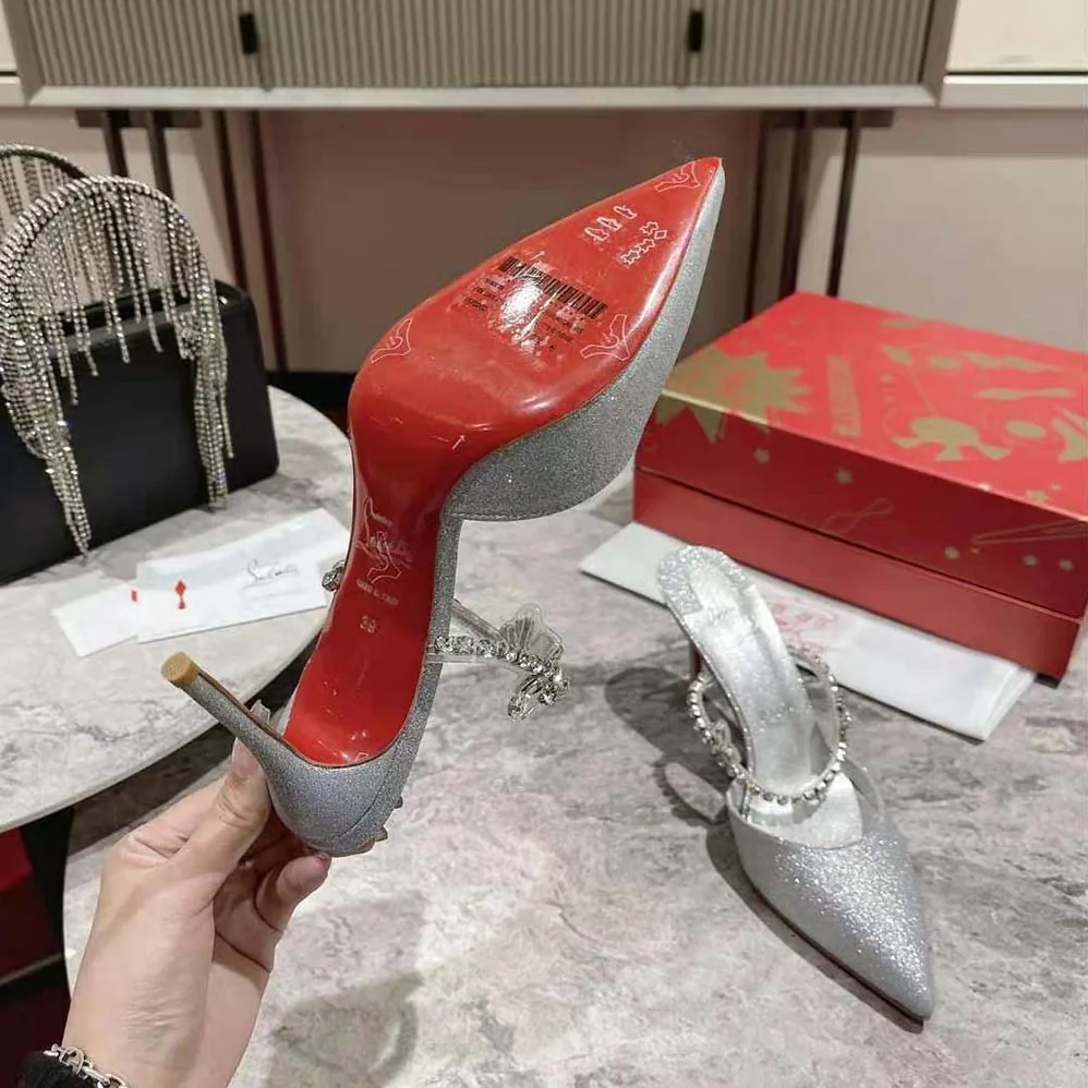 Christian Louboutin Planet Queen 100 mm Heel Height for Women in Silver Christian Louboutin Planet Queen 100 mm Heel Height for Women in Silver