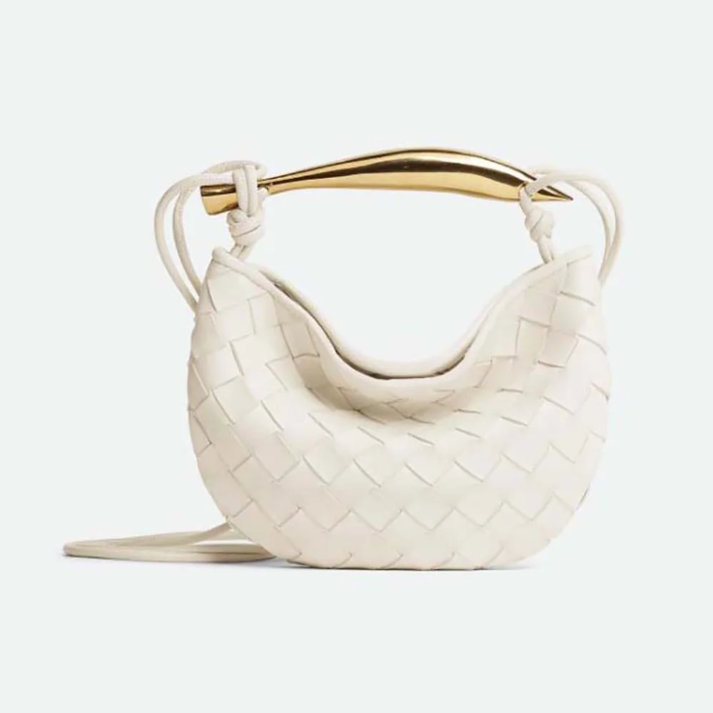Bottega Veneta Mini Sardine in Supple Lambskin Leather for Women in White Bottega Veneta Mini Sardine in Supple Lambskin Leather for Women in White