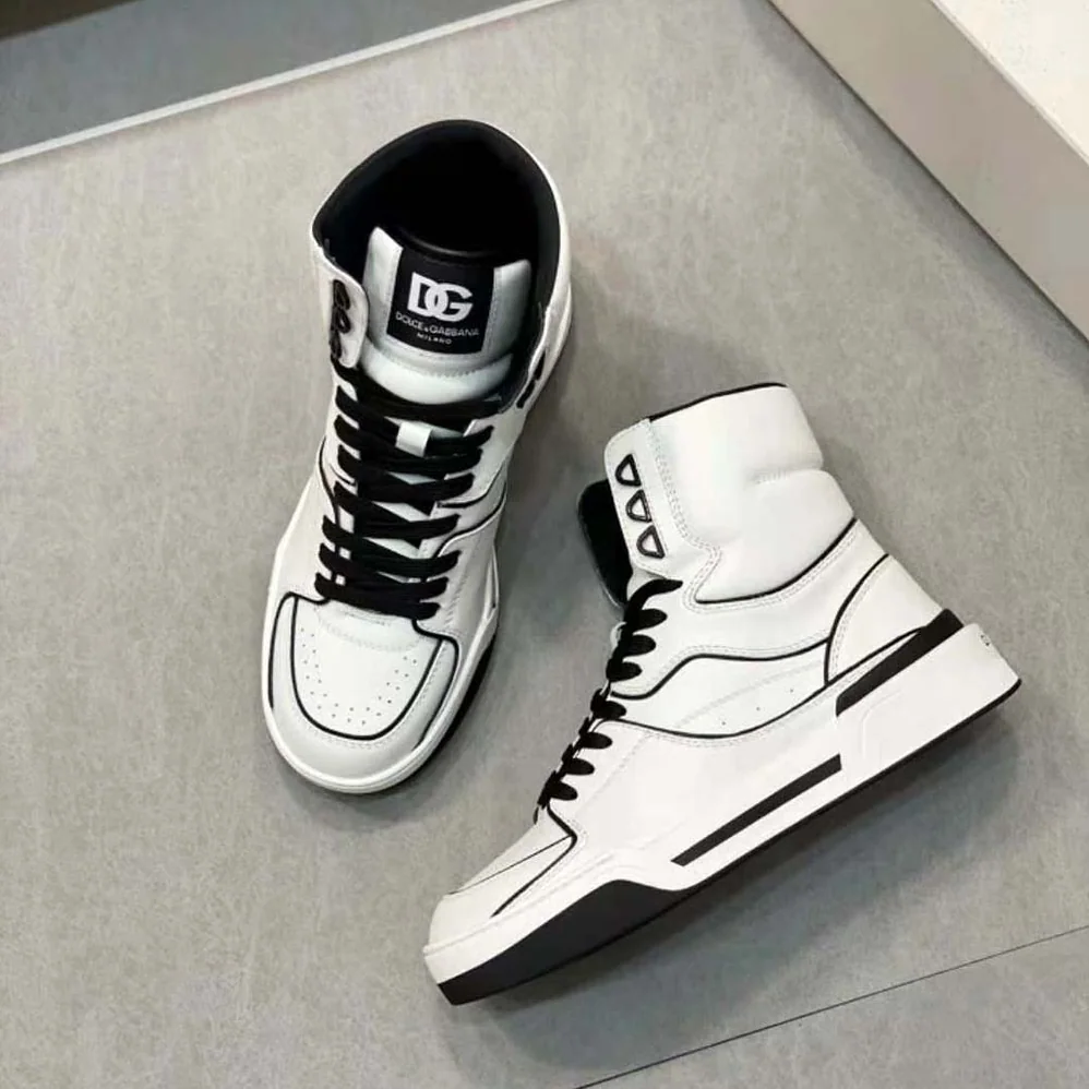 Dolce Gabbana D&G Calfskin Nappa New Roma Mid-Top Sneakers for Unisex in White Dolce Gabbana D&G Calfskin Nappa New Roma Mid-Top Sneakers for Unisex in White