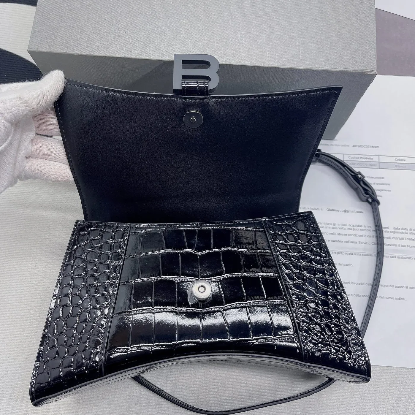 Balenciaga Hourglass Small Handbag In Black