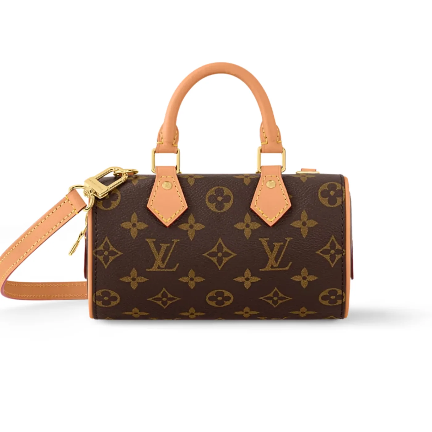 Louis Vuitton Nano Speedy Dating Top Handle Bag in Brown Gold Hardware