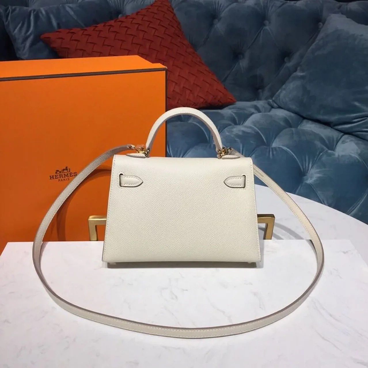Hermes Mini Kelly Craie Gold in Toned Hardware / Hermes Mini Kelly Craie Gold in Toned Hardware /