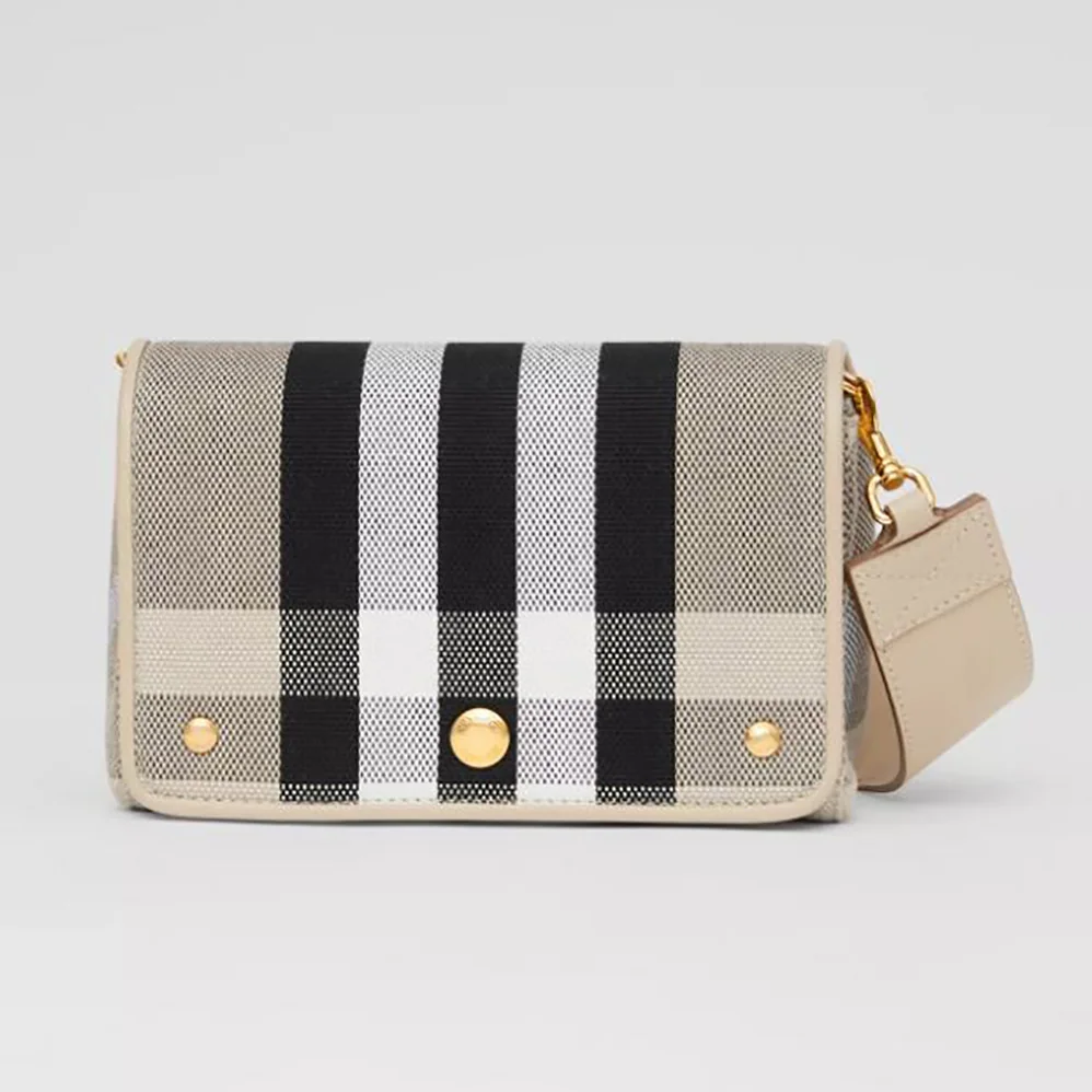 Burberry Small Check Canvas Crossbody Bag for Women Burberry Small Check Canvas Crossbody Bag for Women