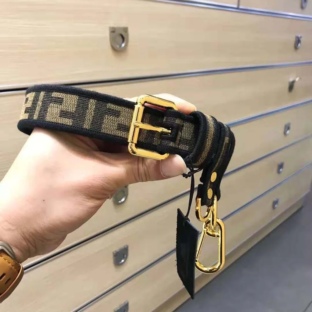 Fendi Brown Fabric Belt for Women