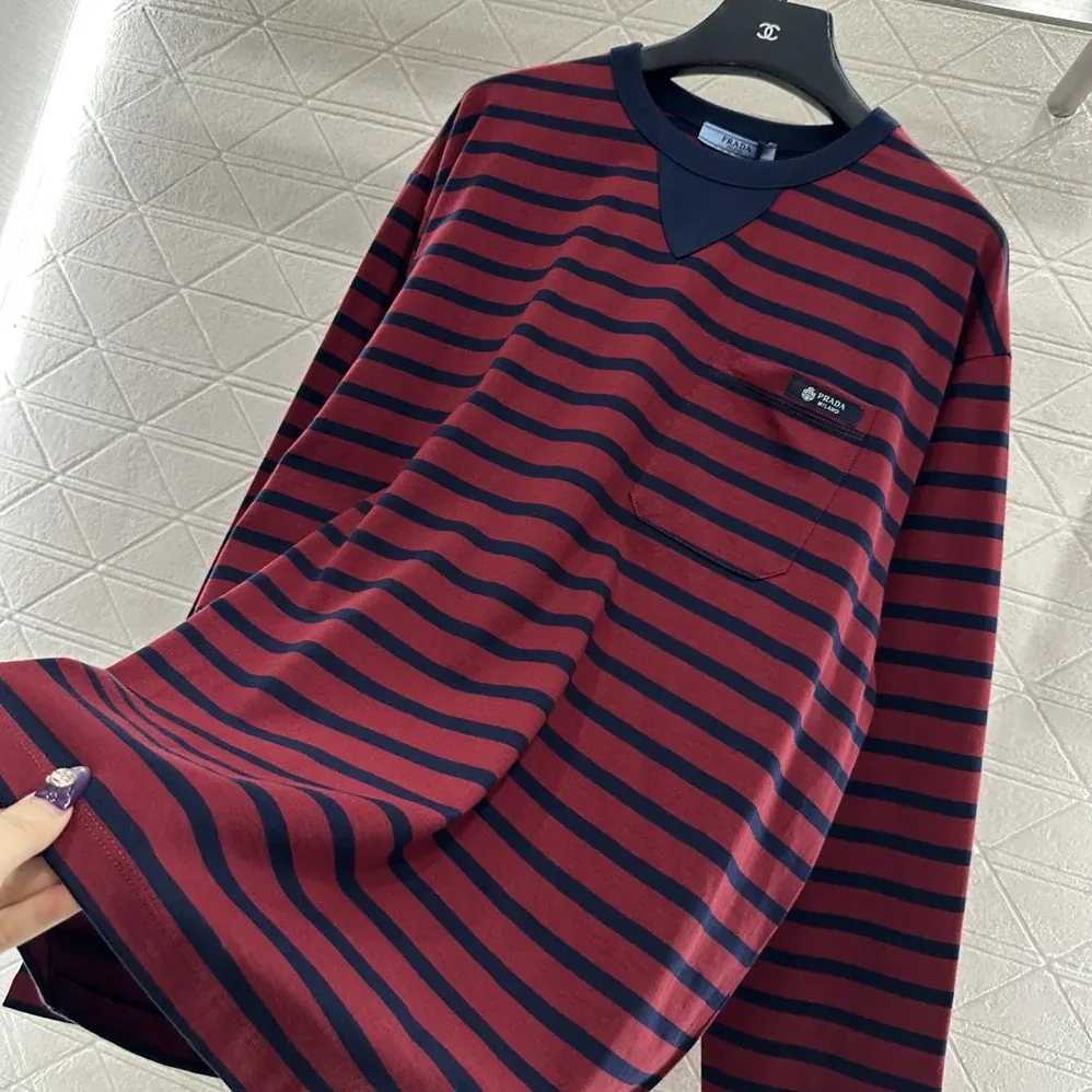 Prada Long-Sleeved Striped Jersey T for Women in Shirt Prada Long-Sleeved Striped Jersey T for Women in Shirt