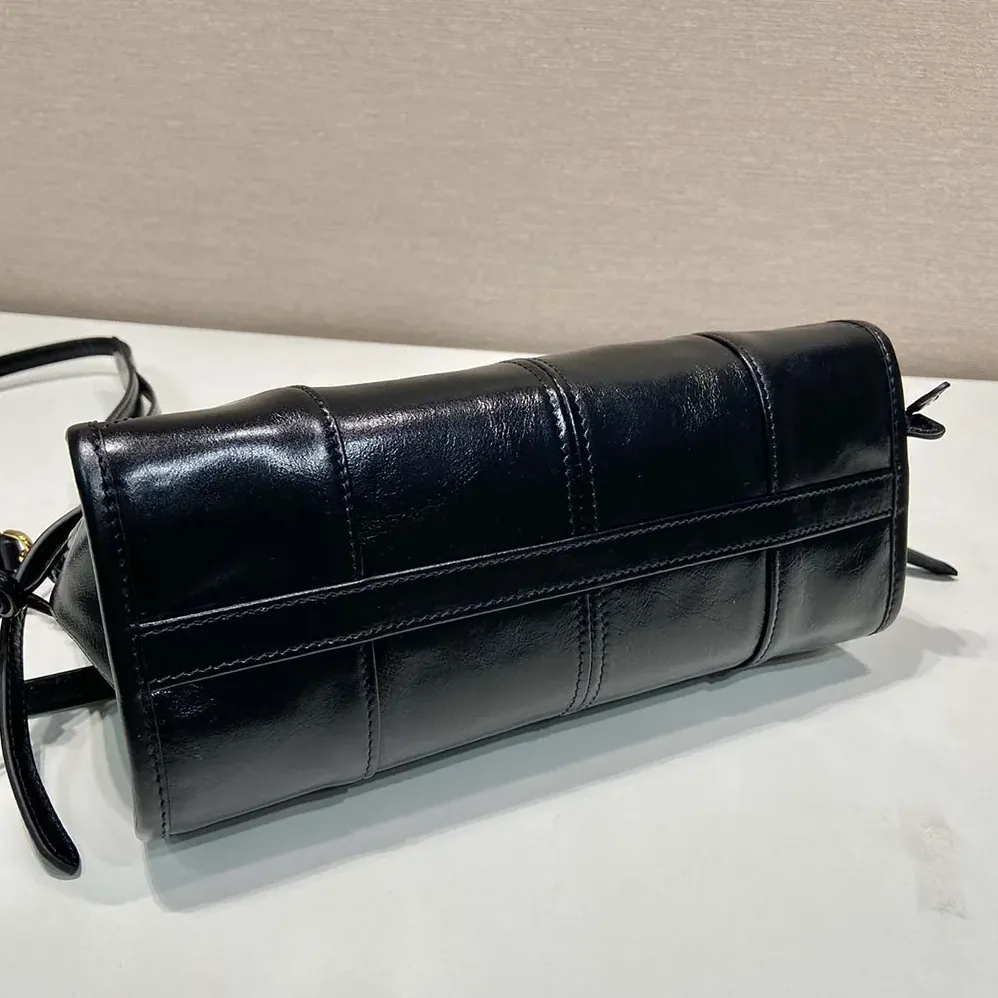 Prada Small Leather Shoulder Bag for Women in Black Prada Small Leather Shoulder Bag for Women in Black