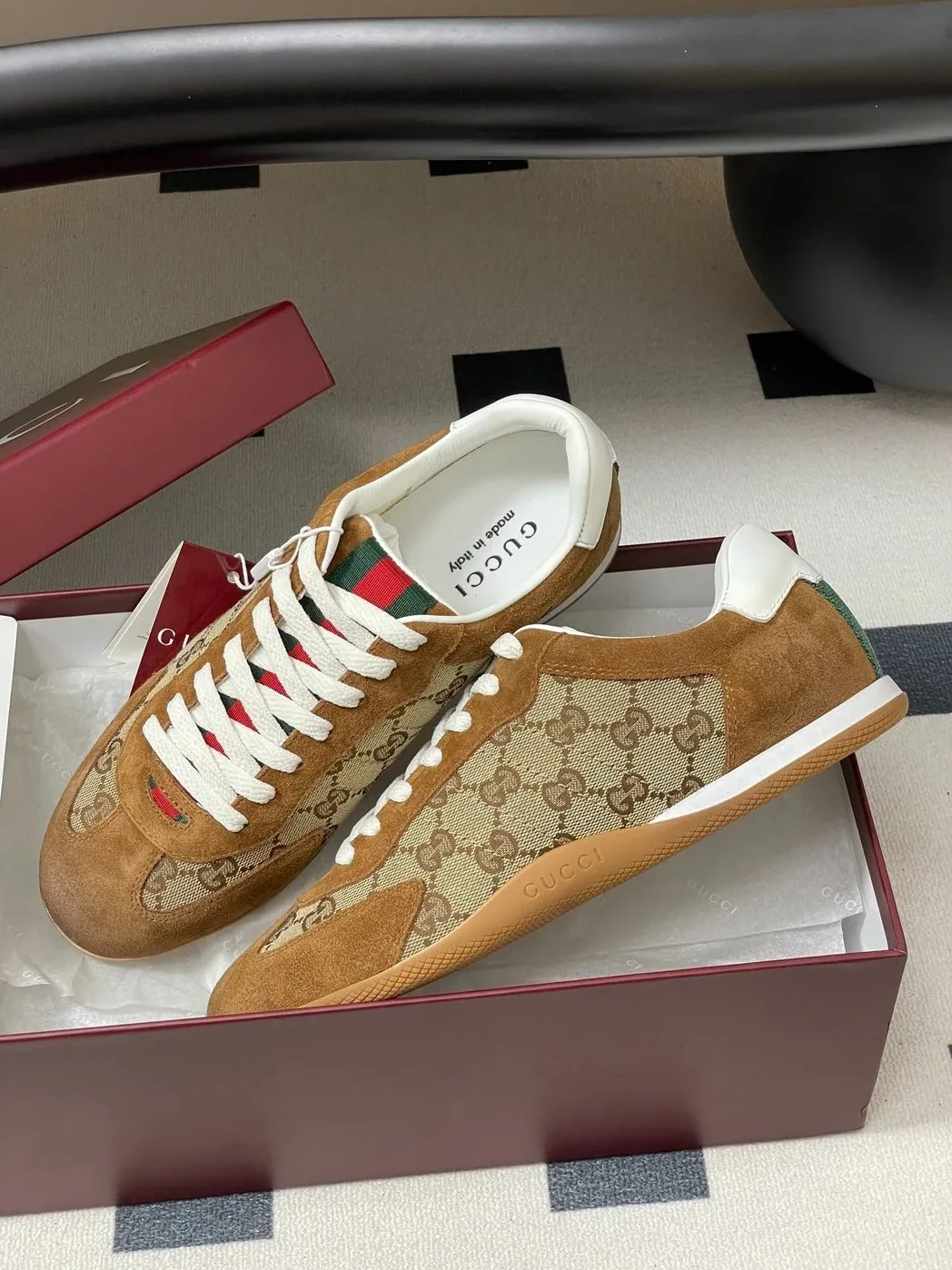 Gucci Shift Sneaker Beige in Brown Gucci Shift Sneaker Beige in Brown
