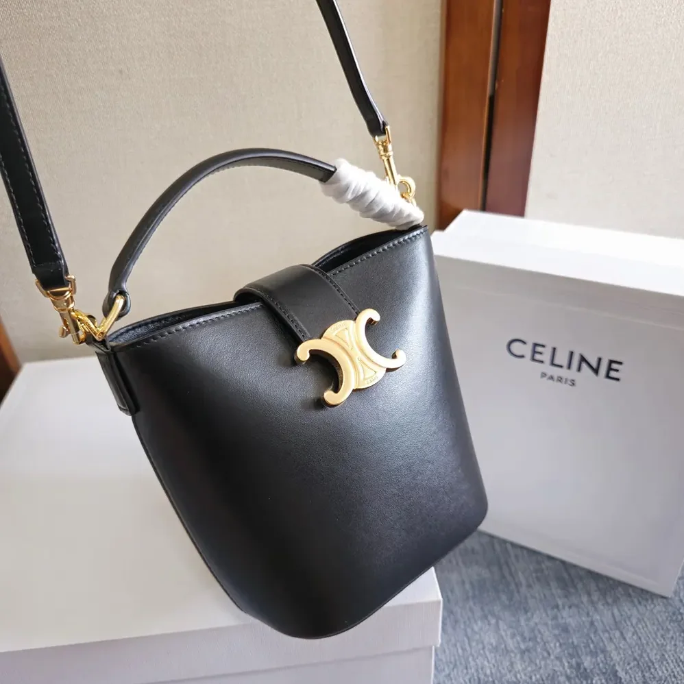 Celine Small Bucket Louise in Smooth Calfskin for Women in Black Celine Small Bucket Louise in Smooth Calfskin for Women in Black