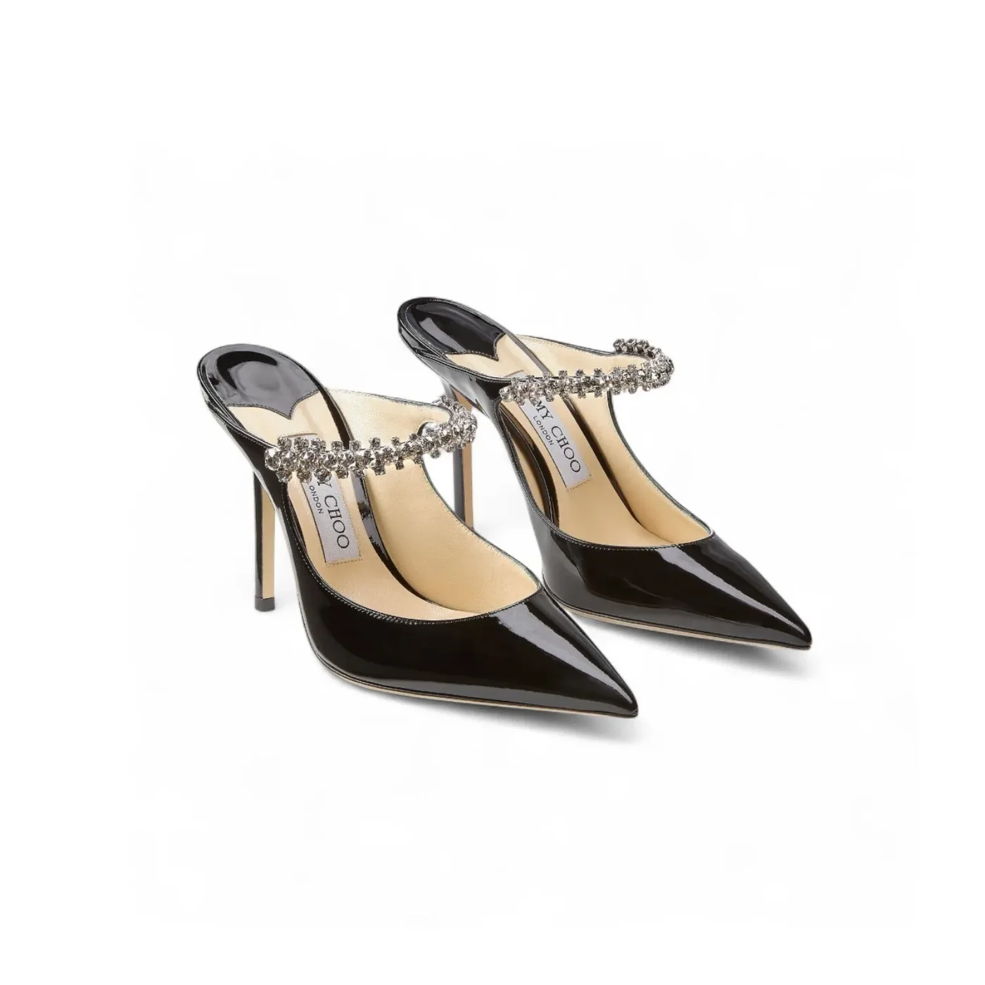 Jimmy Choo Bing 100 Mules Black BING100PAT Jimmy Choo Bing 100 Mules Black BING100PAT