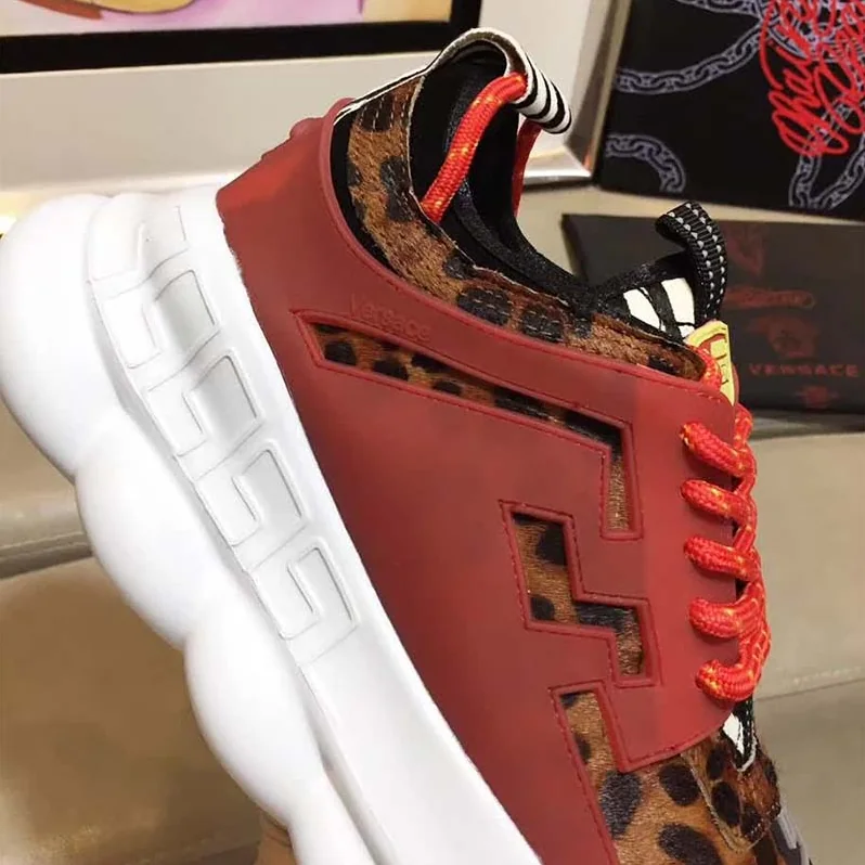 Versace Shoes Chain Reaction Sneakers for Men in Brown