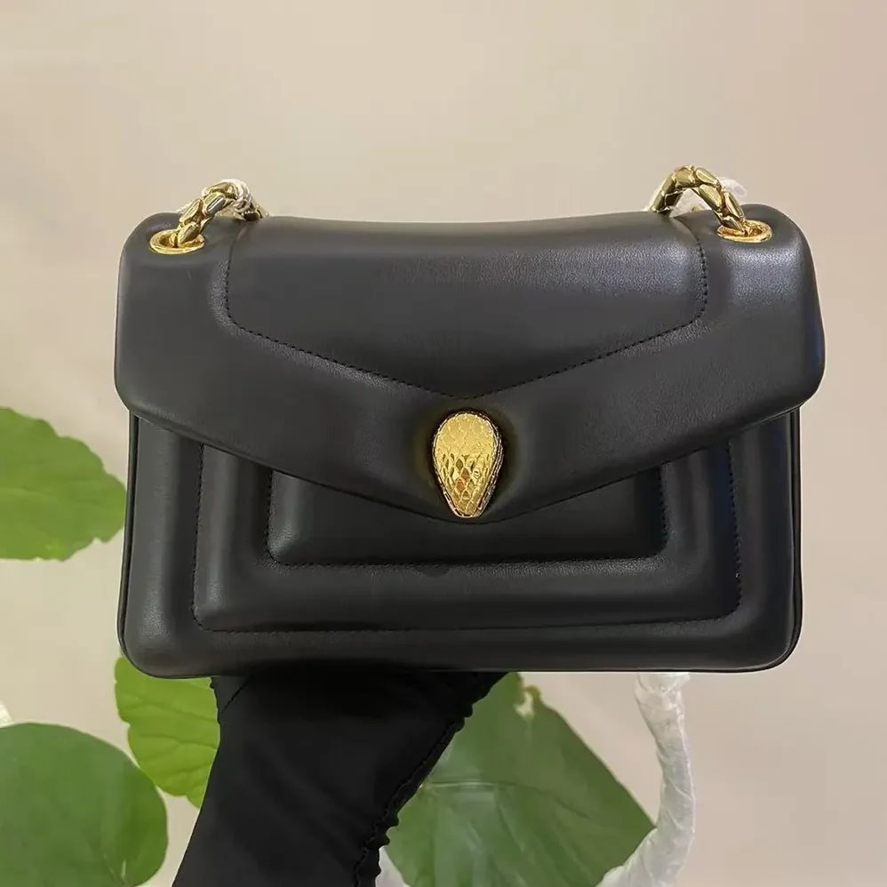 Bvlgari Serpenti Reverse Shoulder Bag for Women in Black