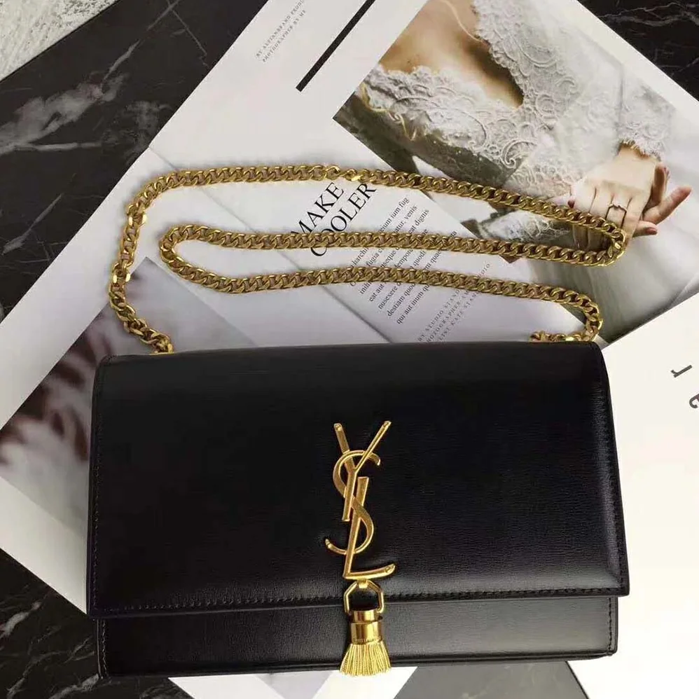 Saint Laurent YSL Kate Medium Tassel Smooth Leather for Women in Black Saint Laurent YSL Kate Medium Tassel Smooth Leather for Women in Black