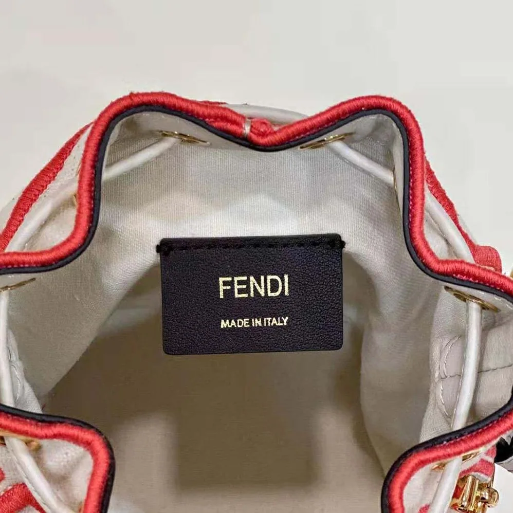 Fendi Mon Tresor Beige Canvas Mini-bag with Fendi Roma Embroidery for Women