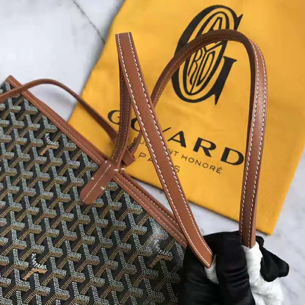 Goyard Sac Saint Louis GM in Goyardine Canvas & Chevroches Calfskin for Women in Brown