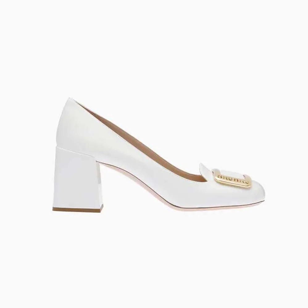 Miu Miu Patent Leather Pumps in 65 mm Heel Height for Women in White Miu Miu Patent Leather Pumps in 65 mm Heel Height for Women in White