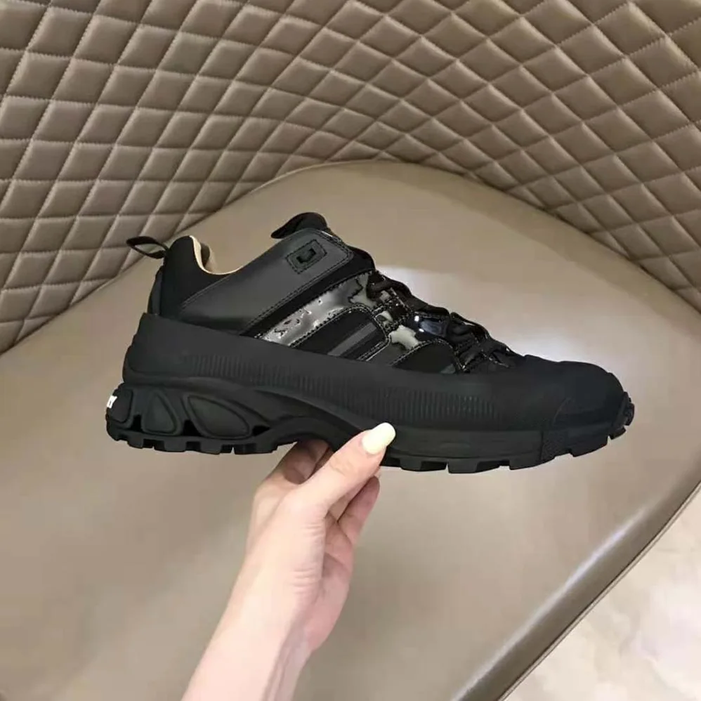 Burberry Nylon and Patent Leather Arthur Sneakers for Women