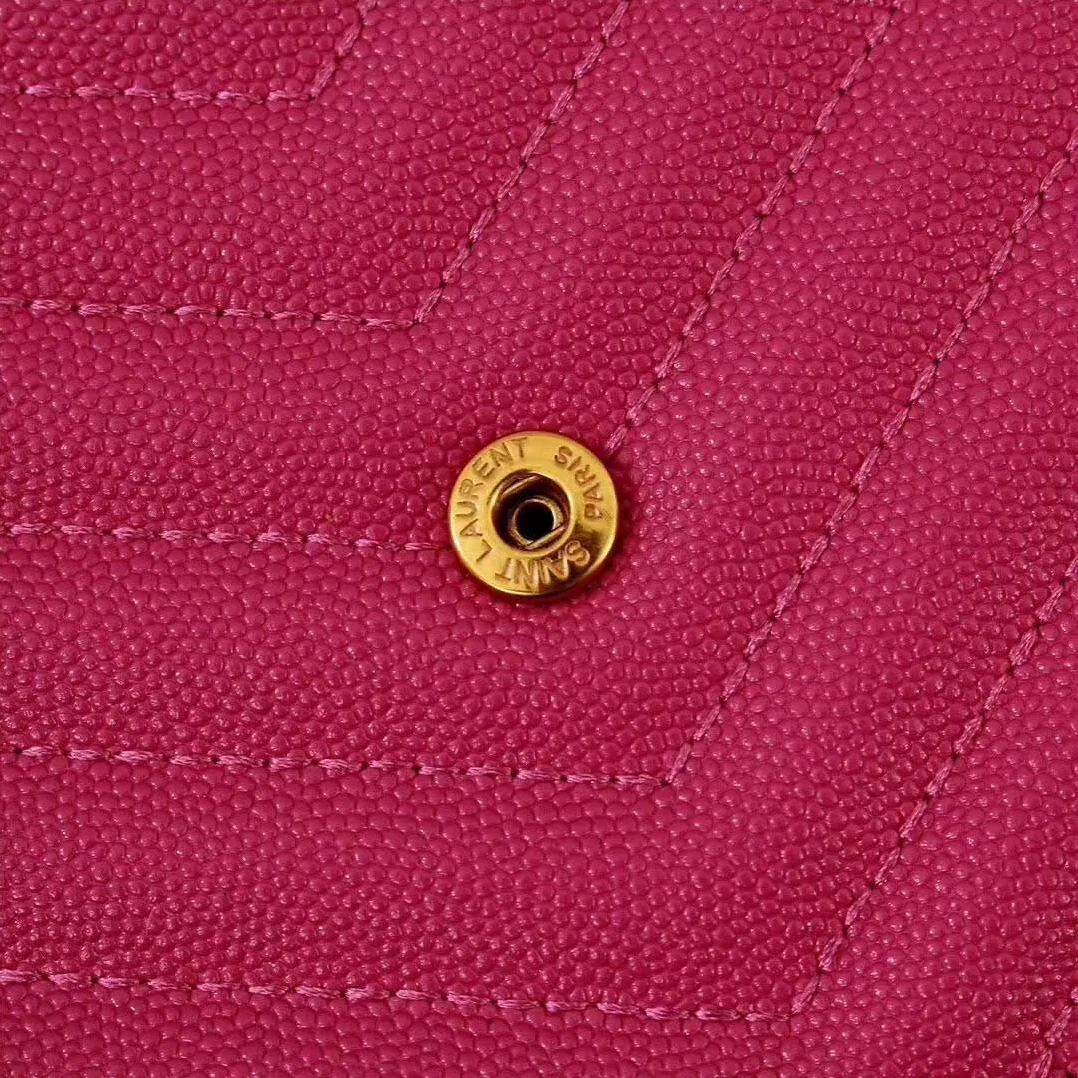 Saint Laurent YSL Medium Monogram Envelope Chain Wallet Gold Hardware in Rose Saint Laurent YSL Medium Monogram Envelope Chain Wallet Gold Hardware in Rose