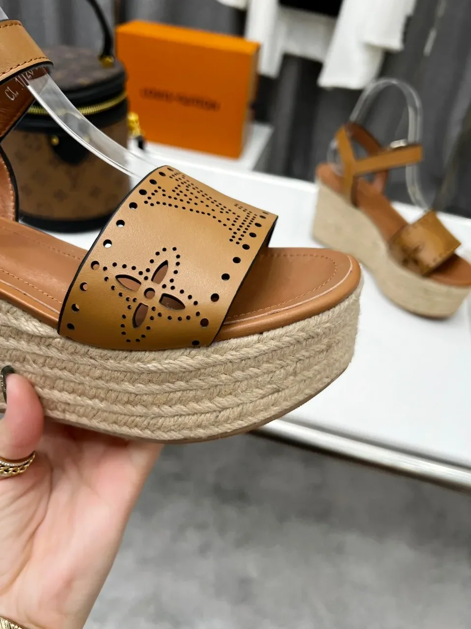Louis Vuitton Starboard Wedge Sandal Brown LV 1A9PLN