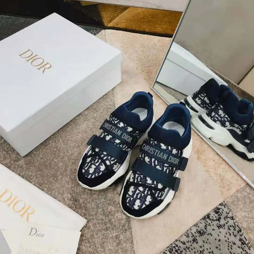 Dior D-Wander Sneaker Deep Blue Dior Oblique Technical Fabric for Women