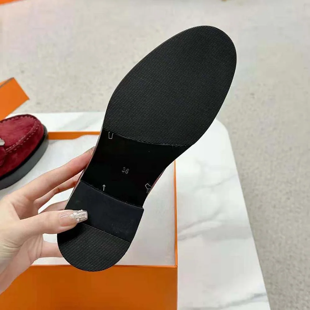 Hermes Hot Loafer in Suede Goatskin for Men in Maroon